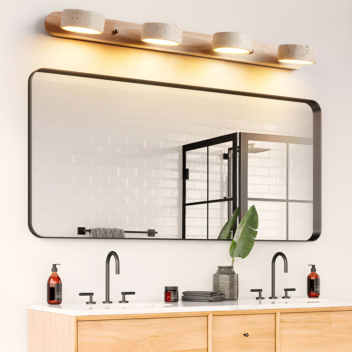 Voloreth aplique de pared minimalista en travertino
