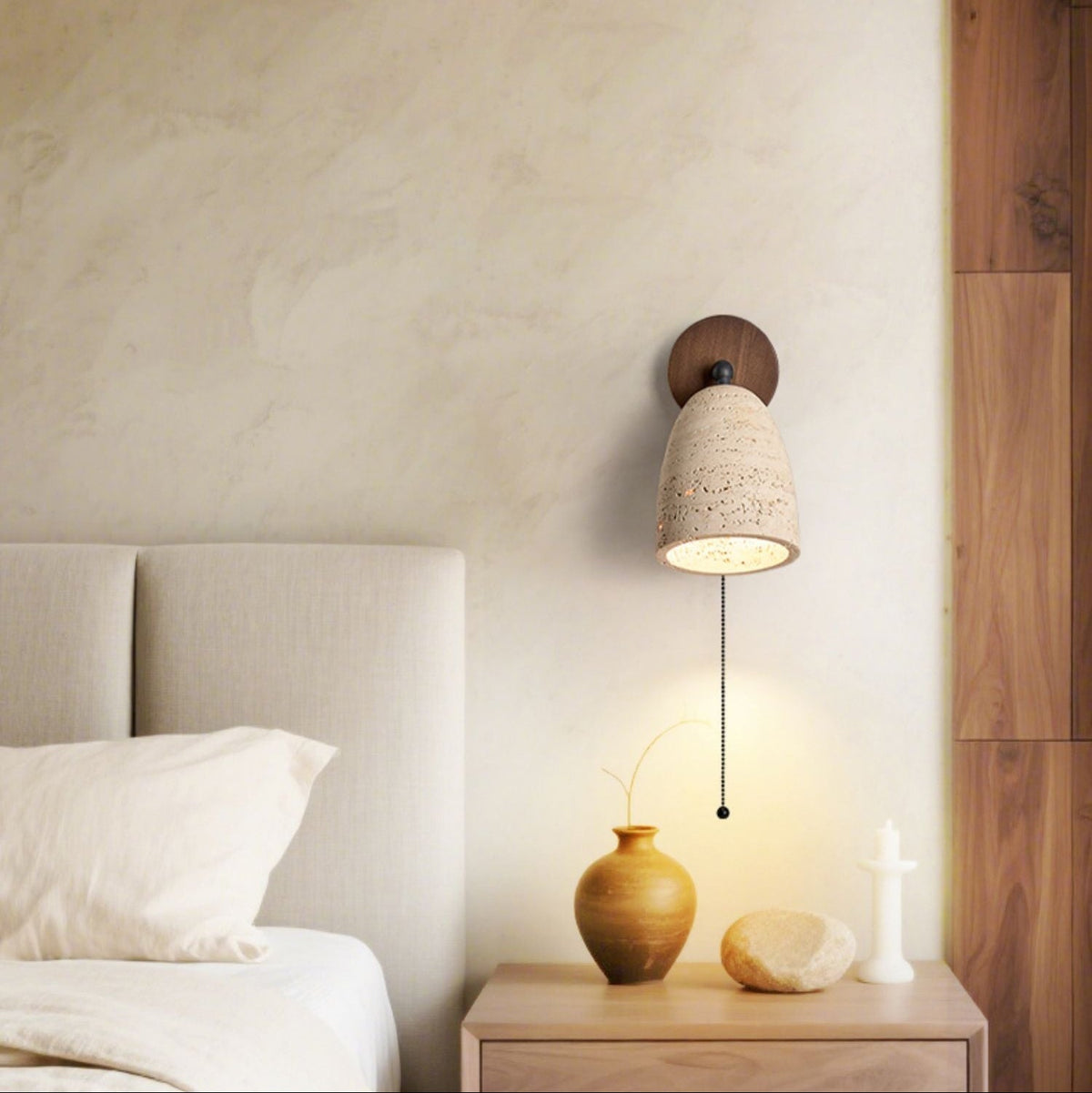 Valeholt aplique de pared travertino con pivote