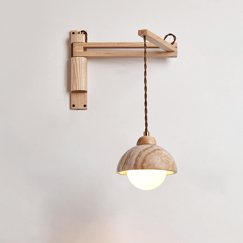 Aplique de pared de travertino Swing Arm