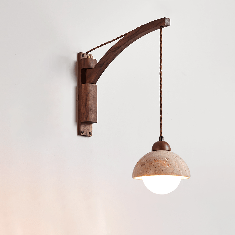Aplique de pared de travertino Swing Arm