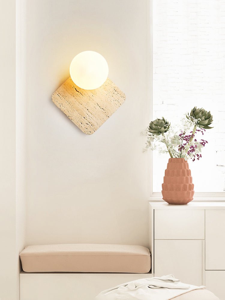 Pia aplique de pared Elmwood con esfera de madera