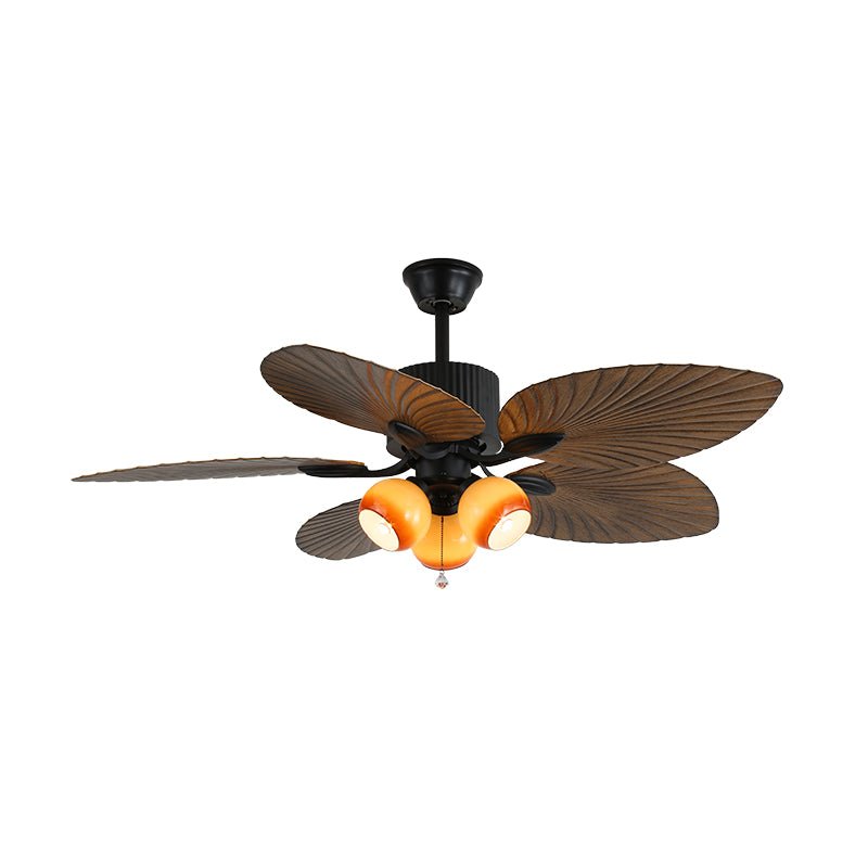 Celiira ventilador de techo con luz Tropical de vidrio
