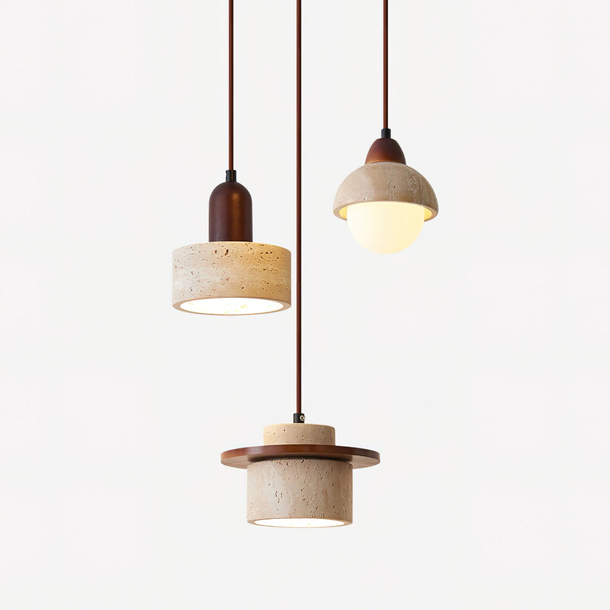 Eluno lámpara colgante multi-luz travertino