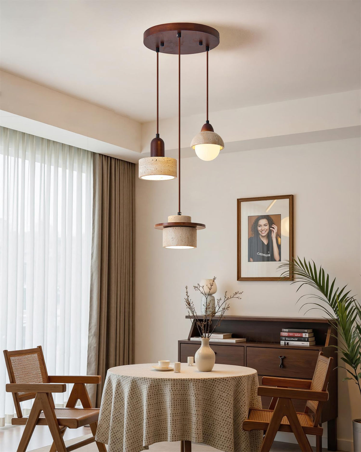 Eluno lámpara colgante multi-luz travertino