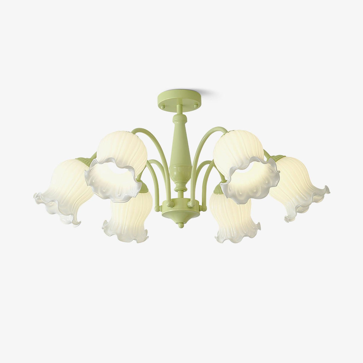 Ibis lámpara de araña Trumpet Pétalos de vidrio pastel