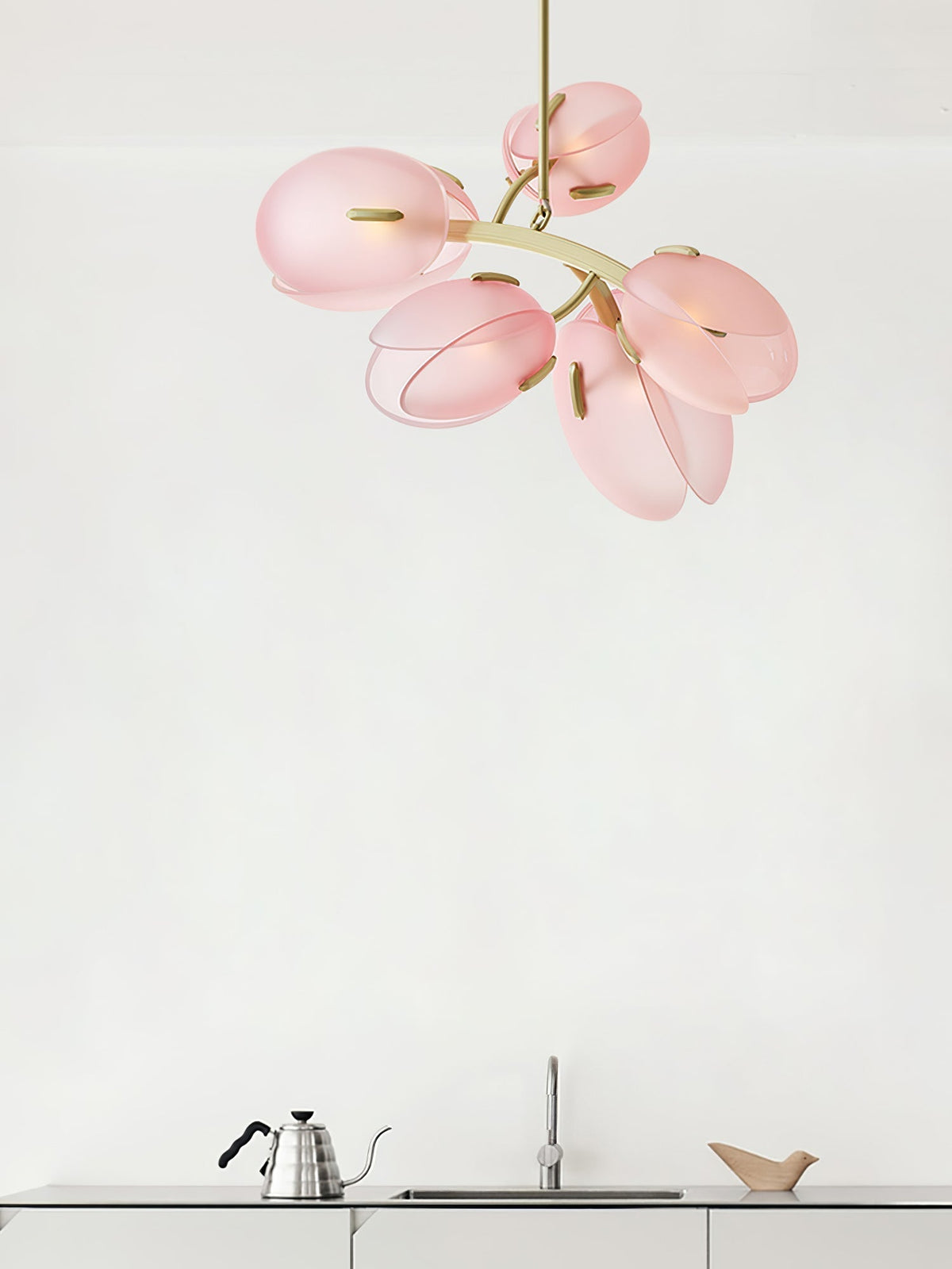Lámpara de araña flor contemporánea de vidrio