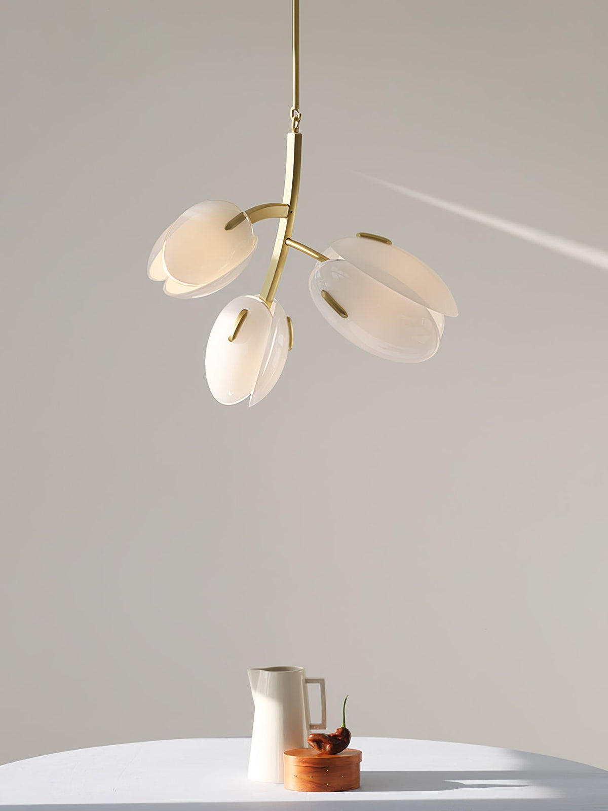 Lámpara de araña flor contemporánea de vidrio