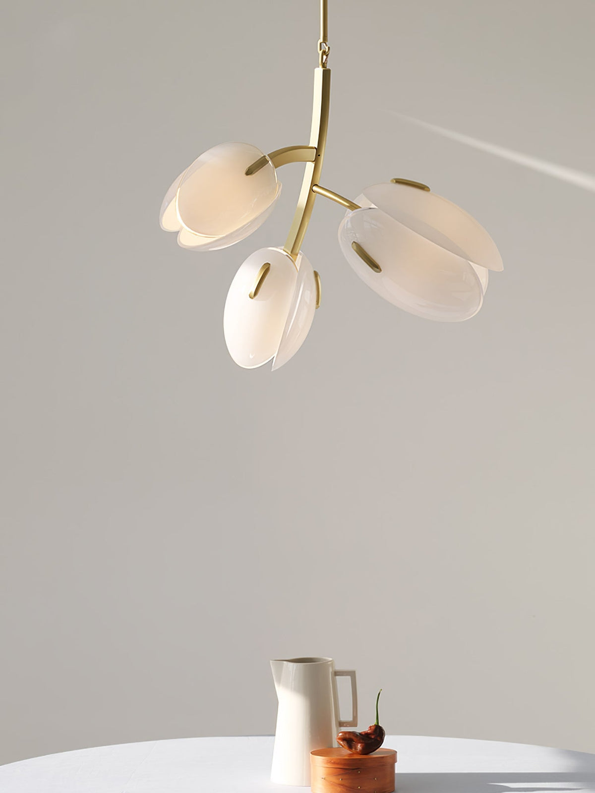 Lámpara de araña flor contemporánea de vidrio