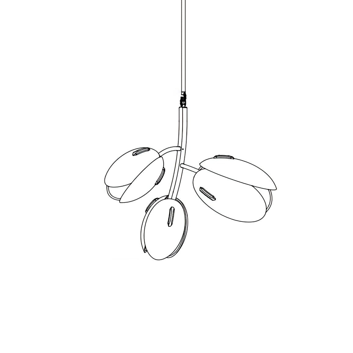 Lámpara de araña flor contemporánea de vidrio