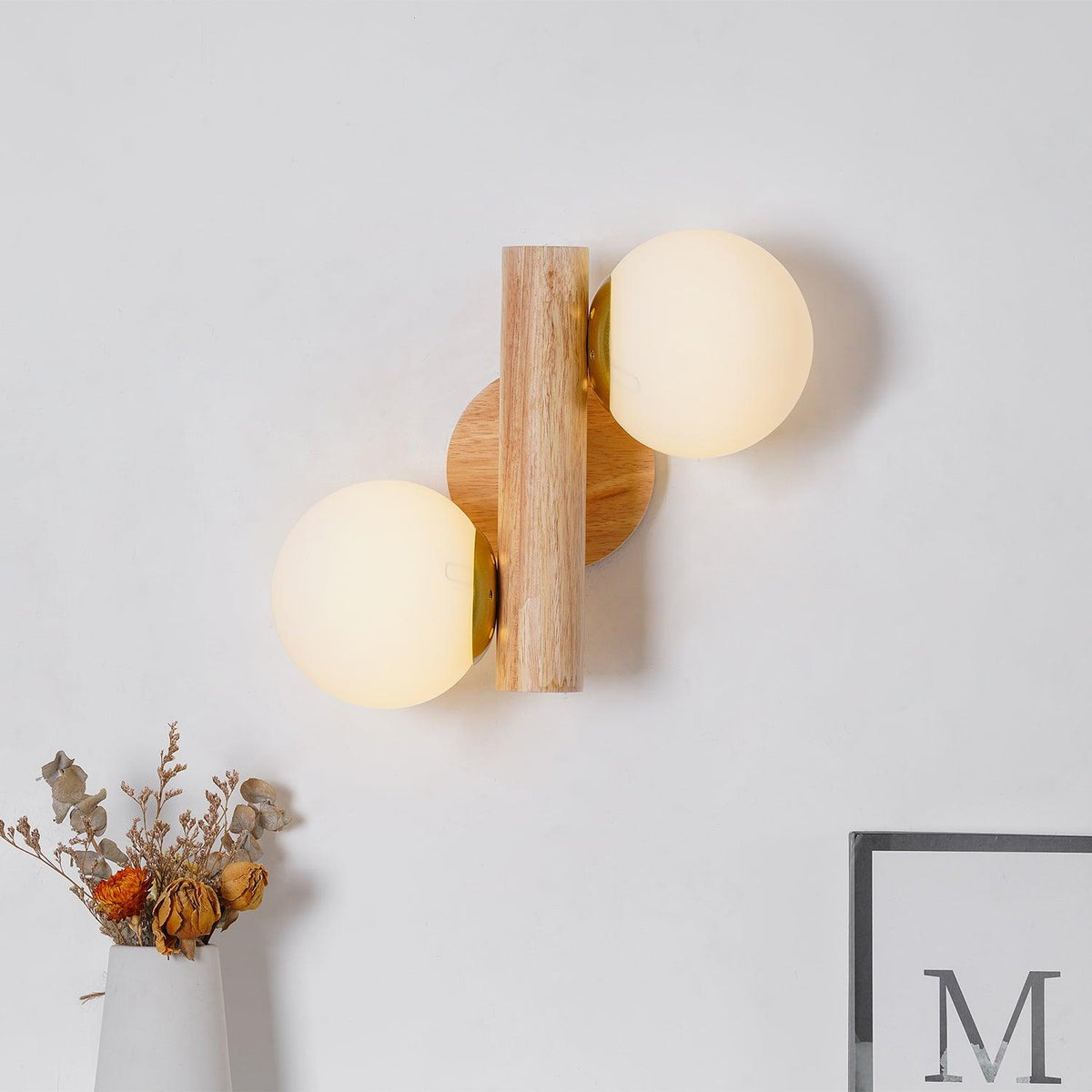 Fioran aplique de pared de madera estilo escandinavo