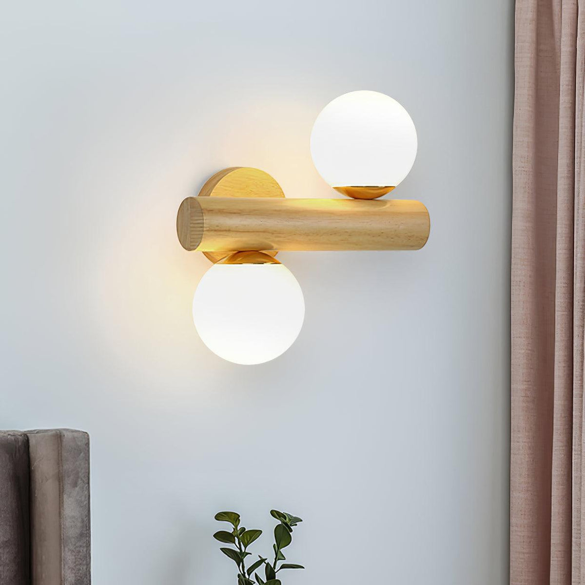 Fioran aplique de pared de madera estilo escandinavo