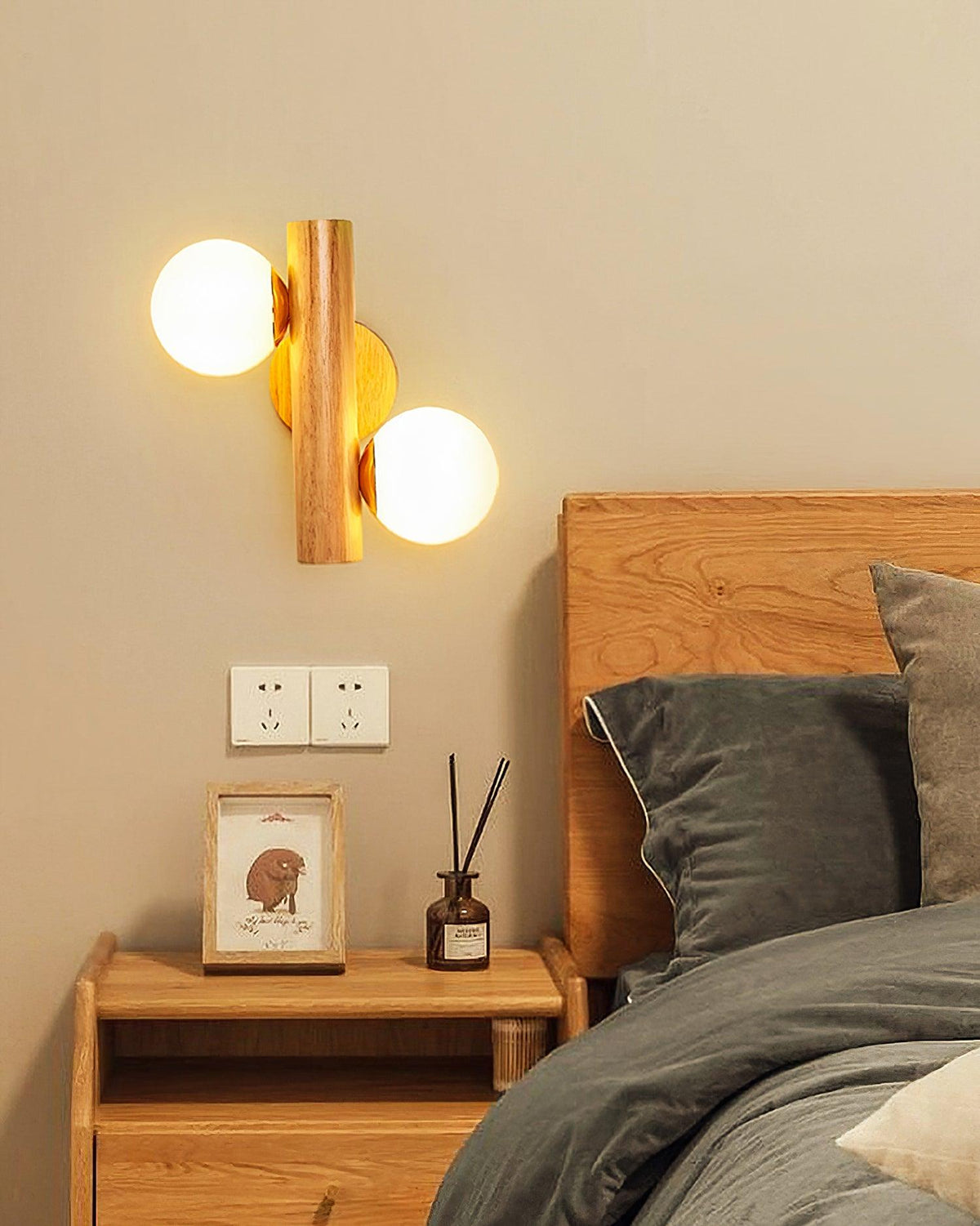 Fioran aplique de pared de madera estilo escandinavo