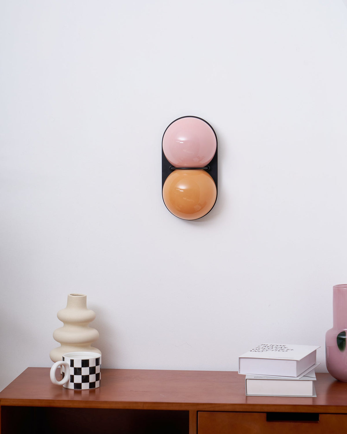 Two aplique de pared Globo vidrio