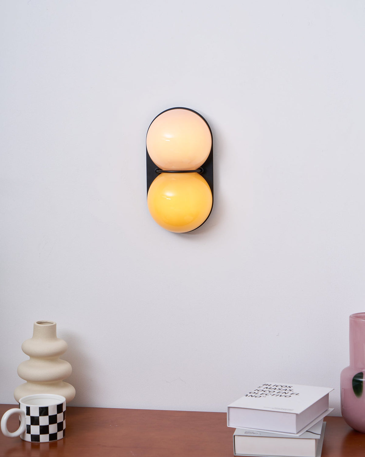 Two aplique de pared Globo vidrio