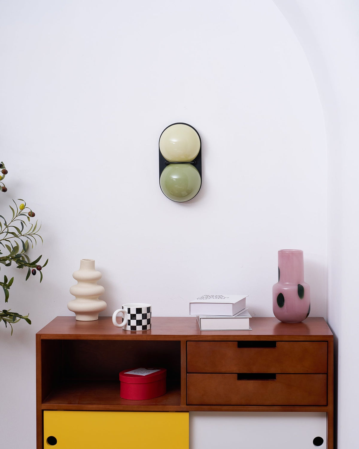 Two aplique de pared Globo vidrio