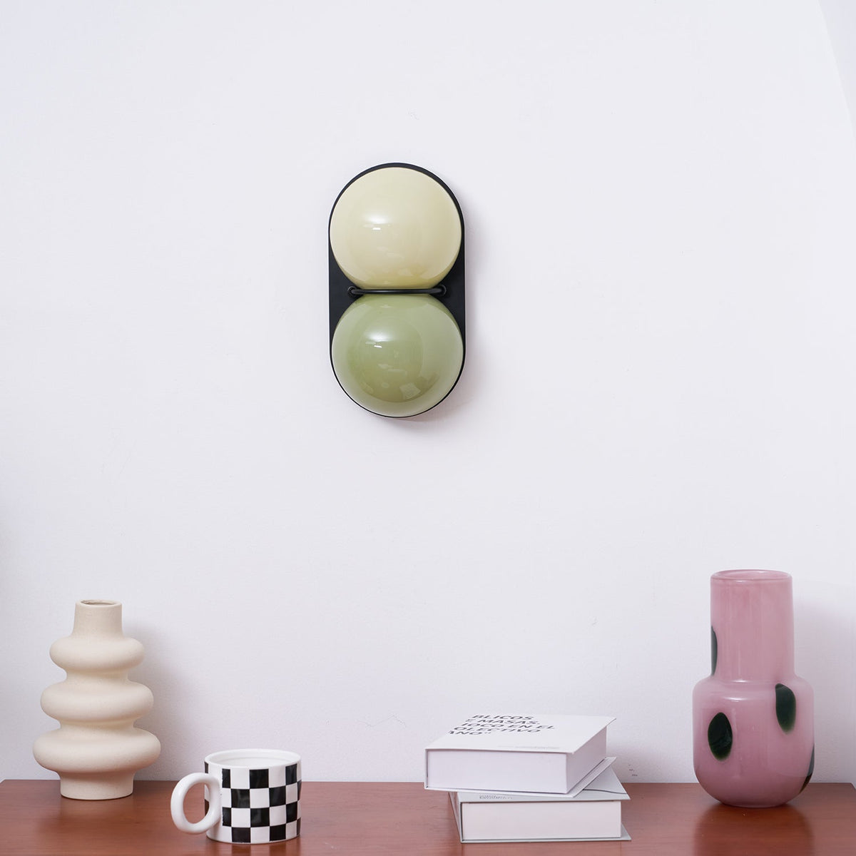 Two aplique de pared Globo vidrio