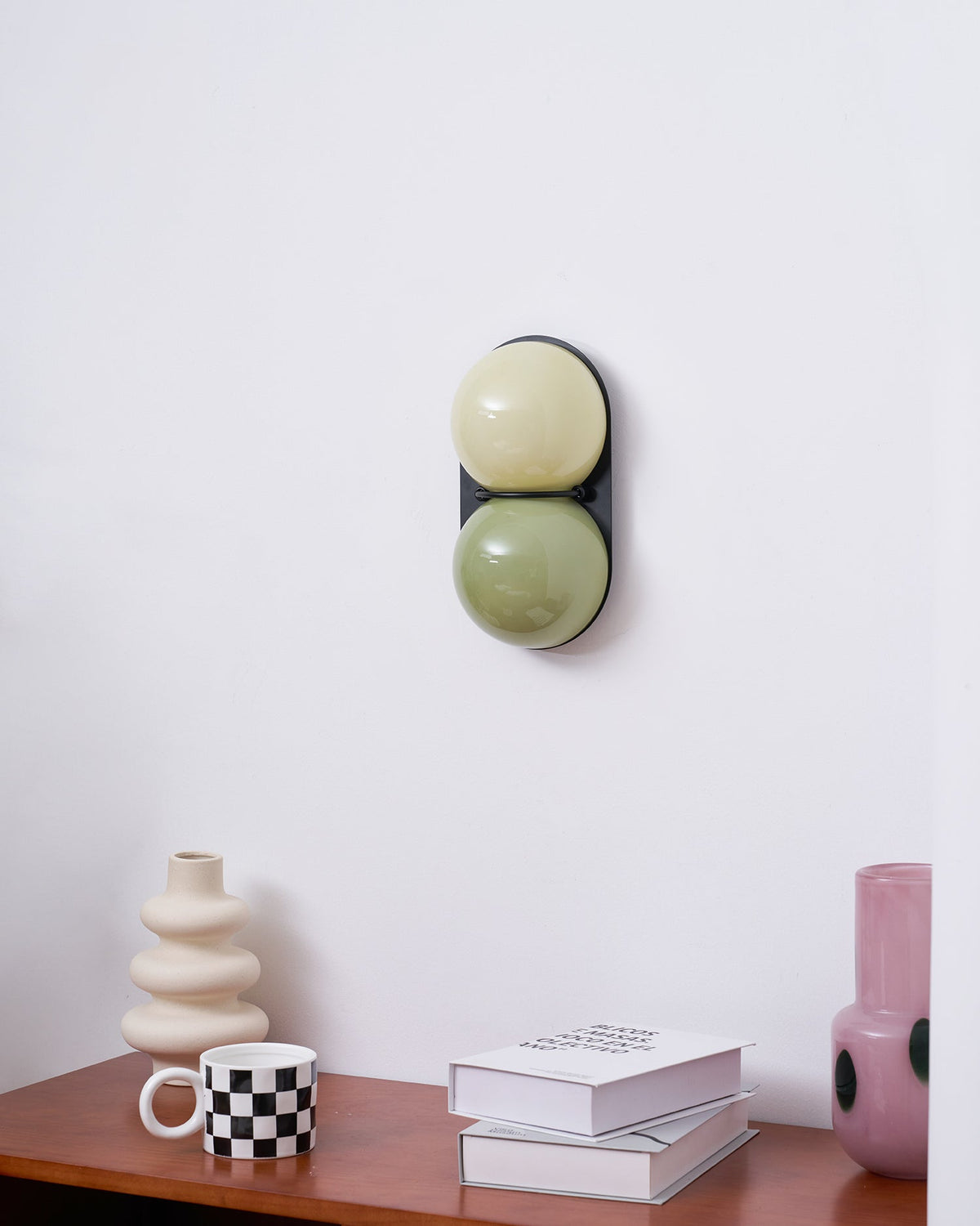 Two aplique de pared Globo vidrio