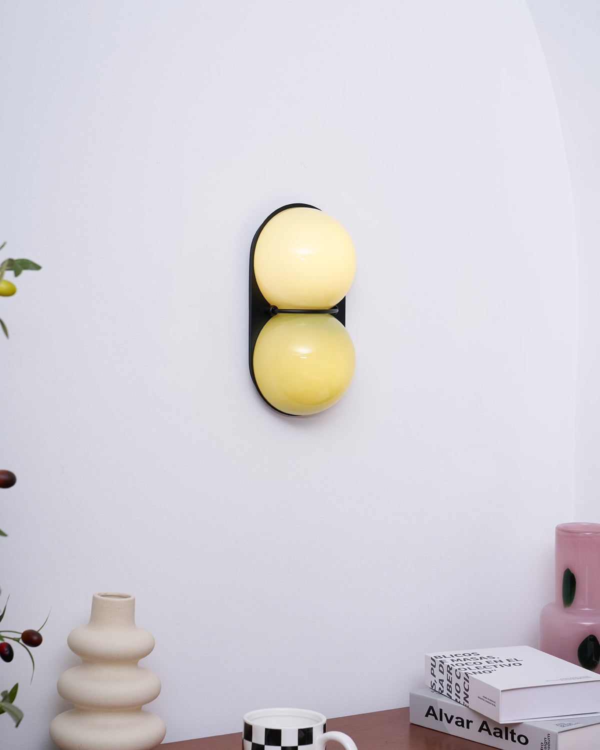 Two aplique de pared Globo vidrio