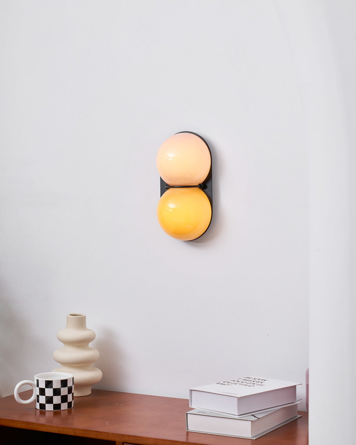 Two aplique de pared Globo vidrio