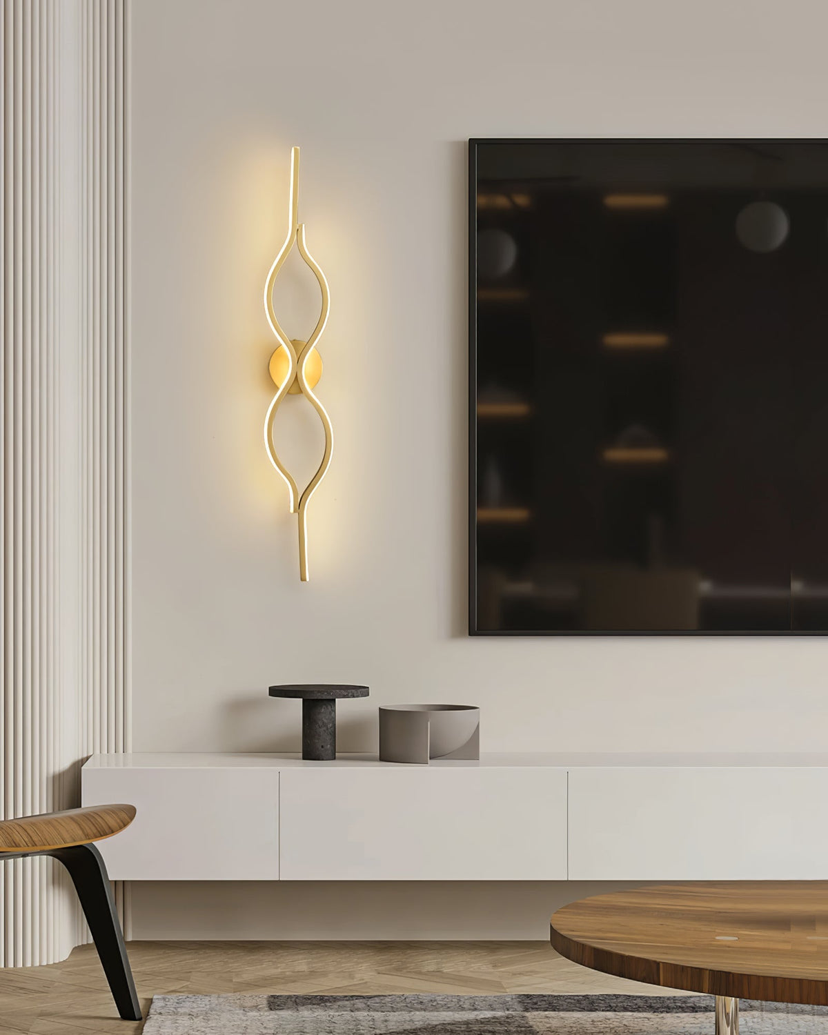 Myvenen aplique de pared de estilo clásico Twist en latón
