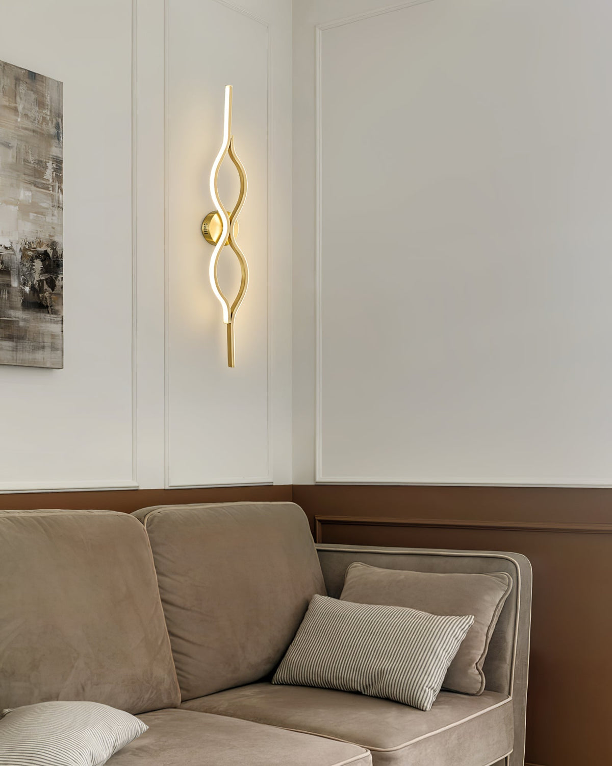 Myvenen aplique de pared de estilo clásico Twist en latón