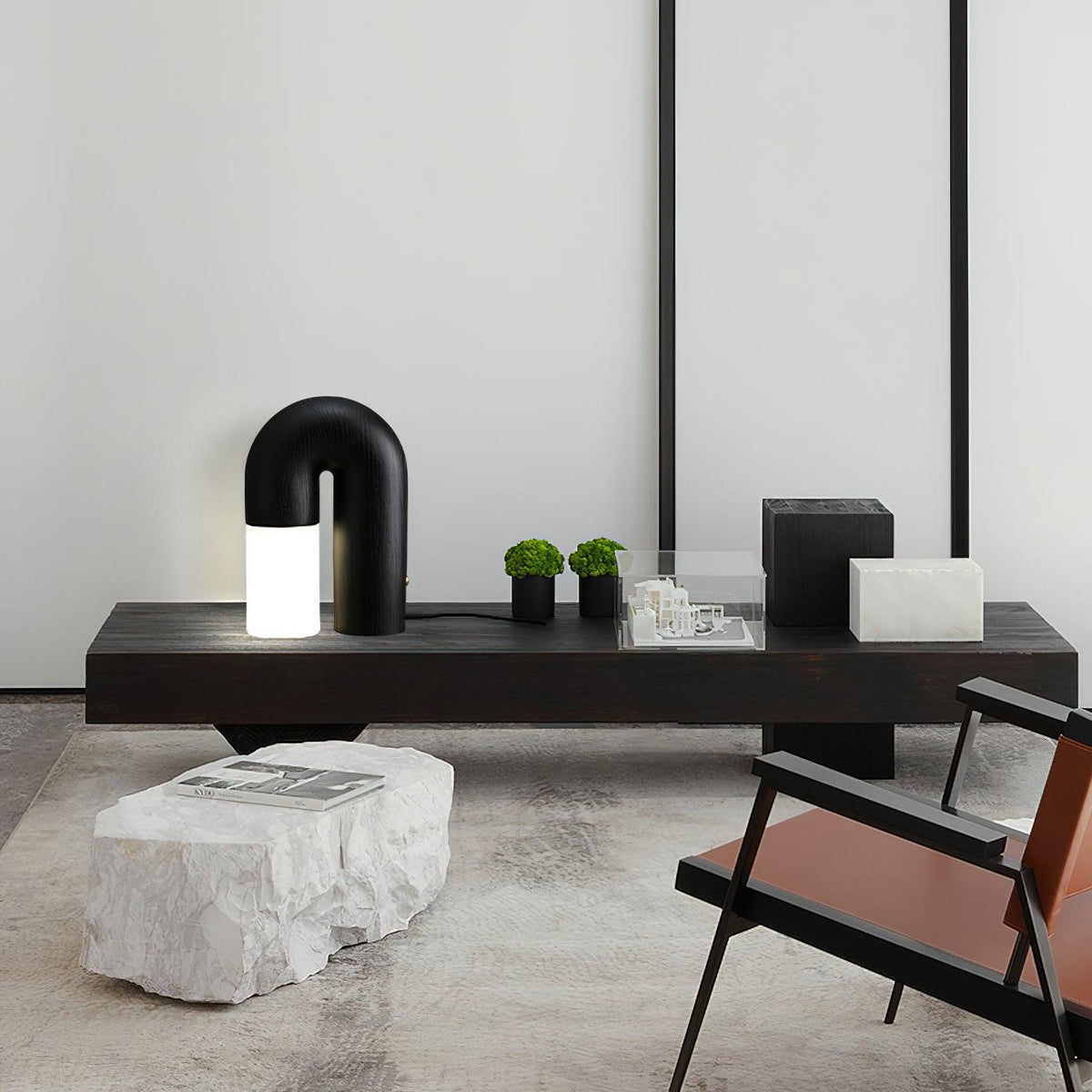 Arch lámpara de mesa de madera