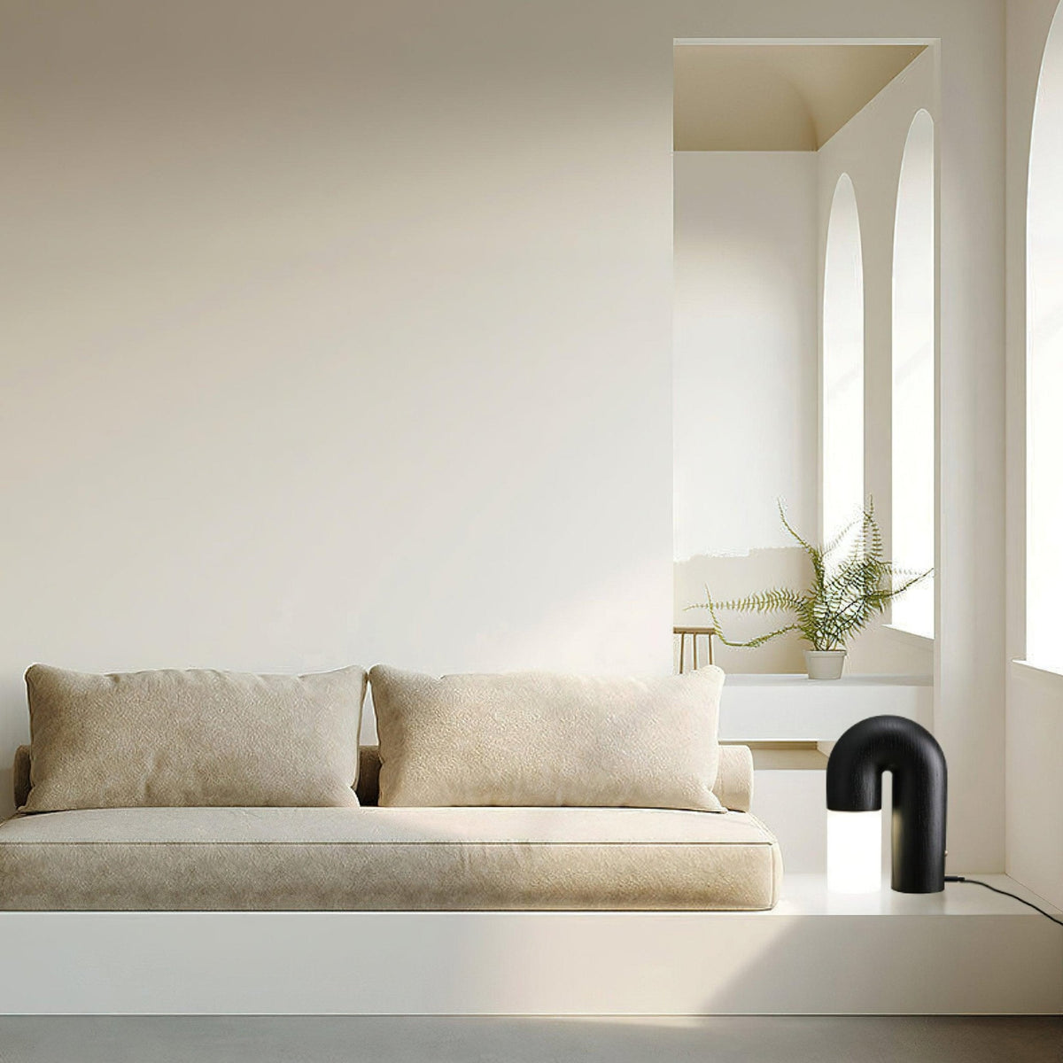 Arch lámpara de mesa de madera