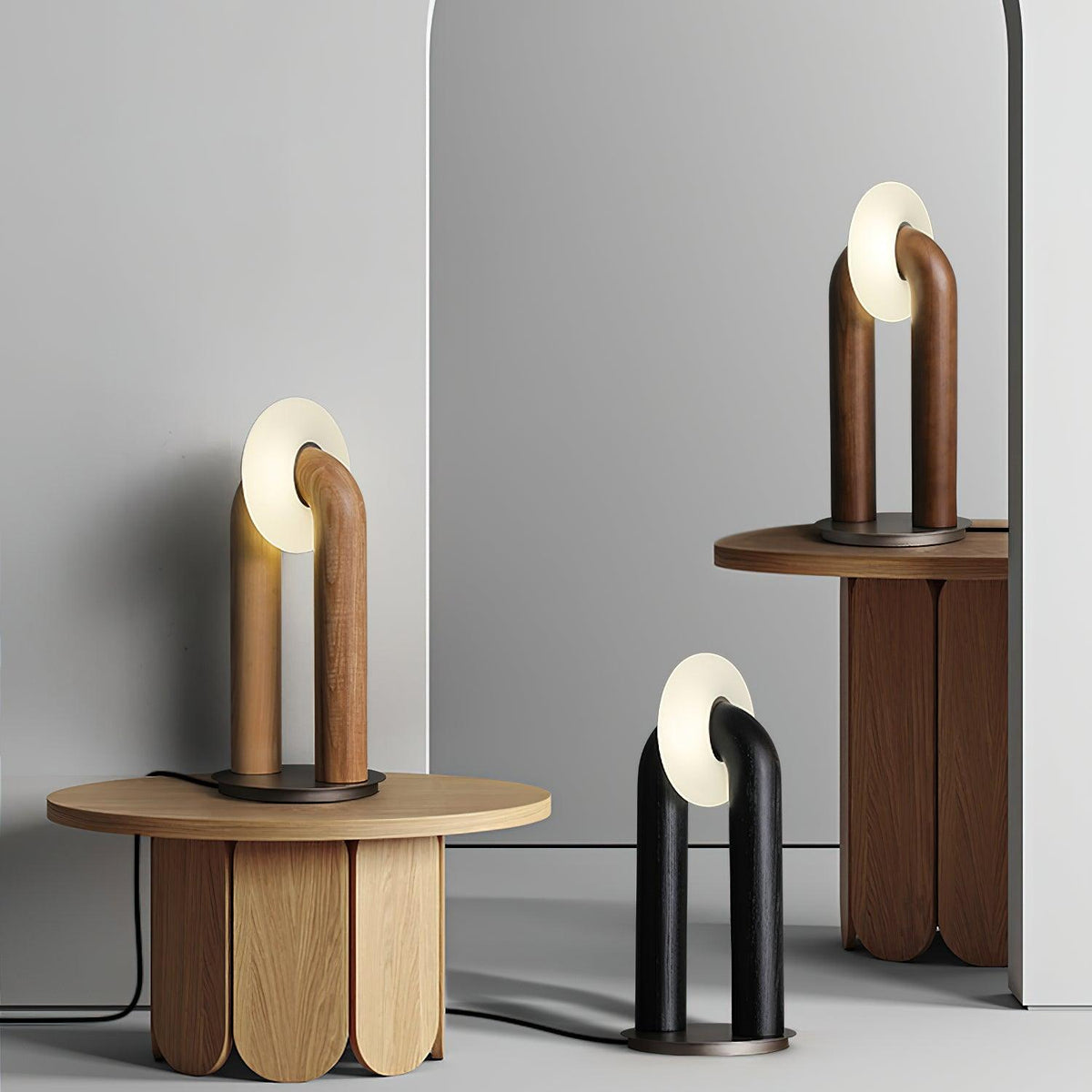 Elvelelia lámpara de mesa vintage de madera