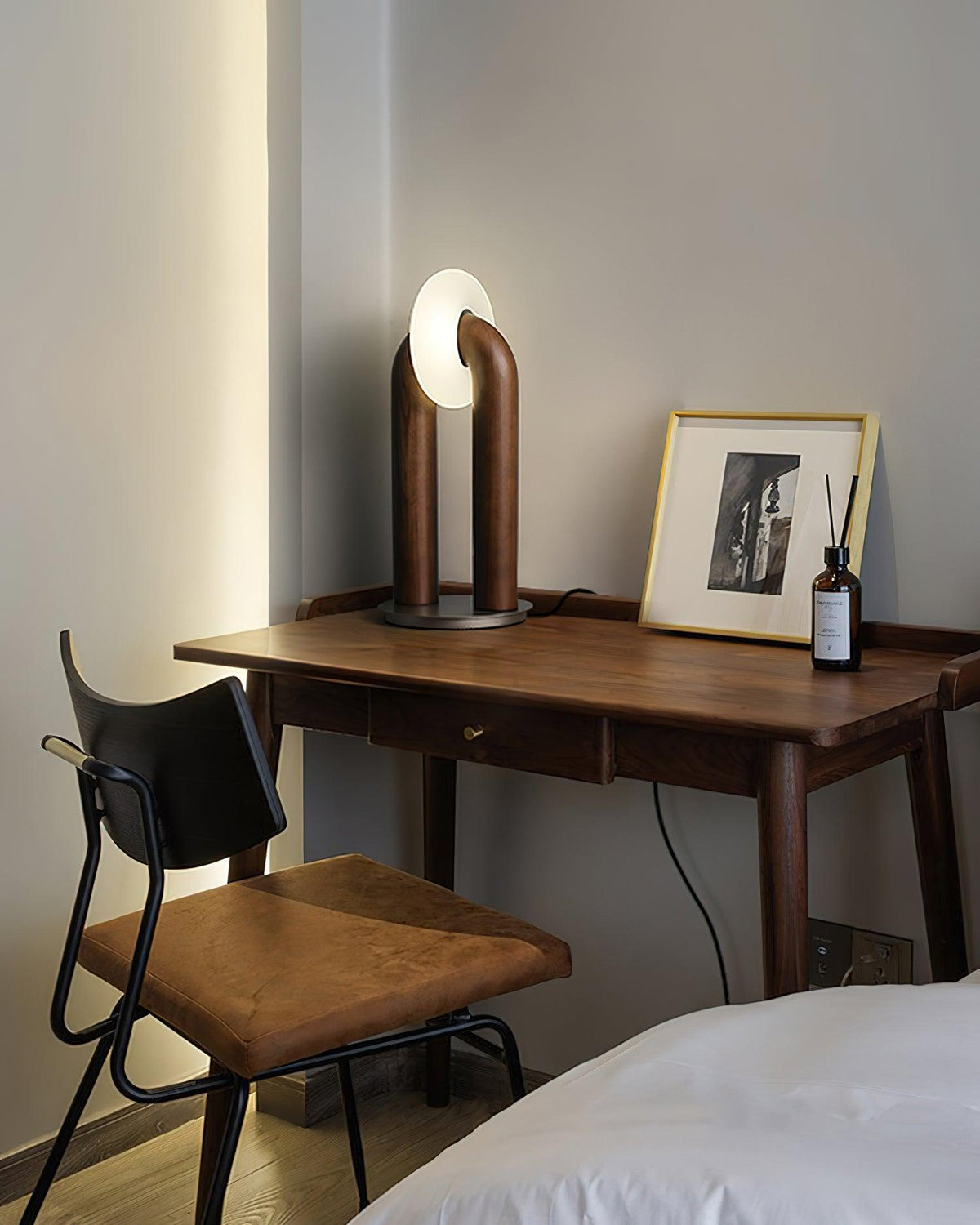 Elvelelia lámpara de mesa vintage de madera