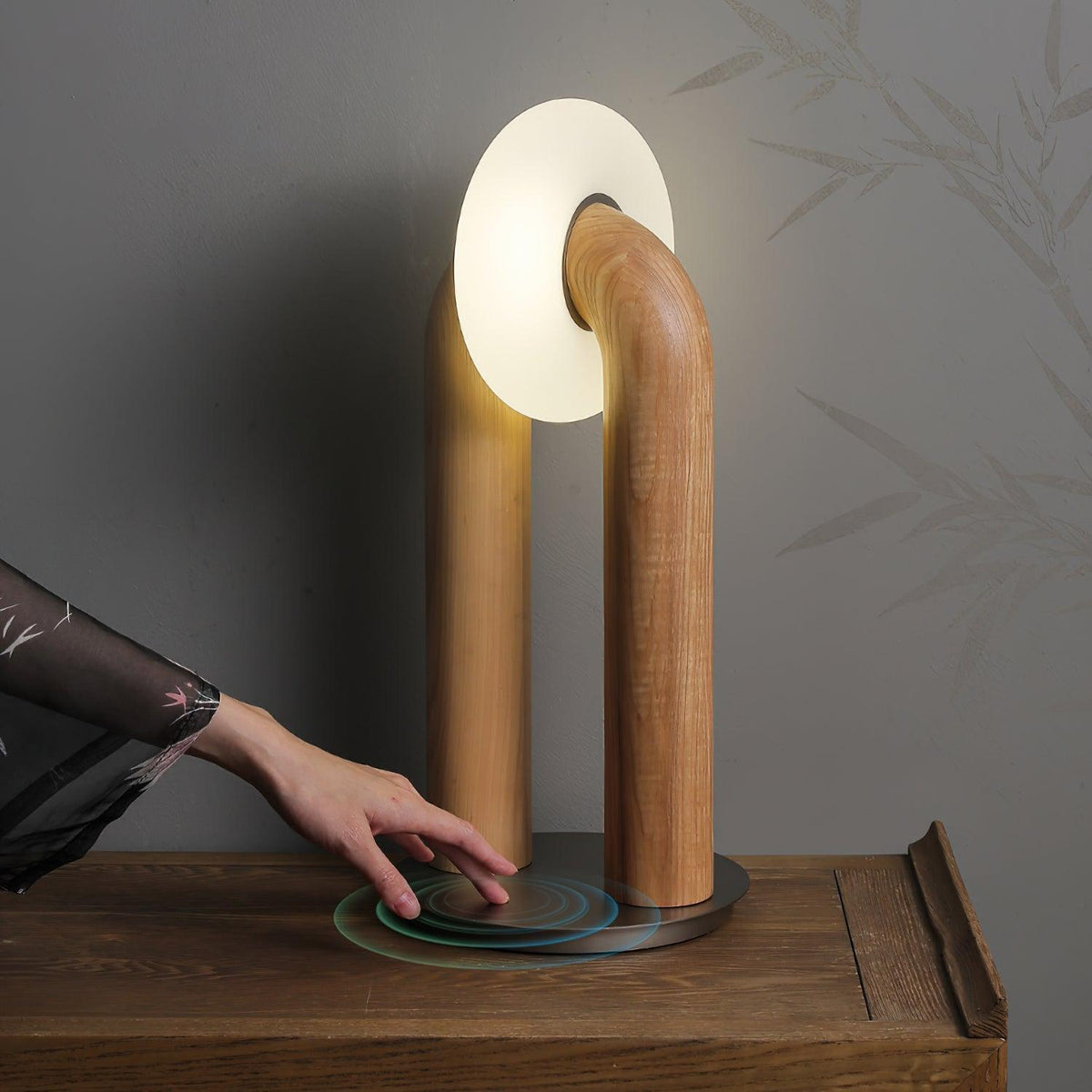 Elvelelia lámpara de mesa vintage de madera