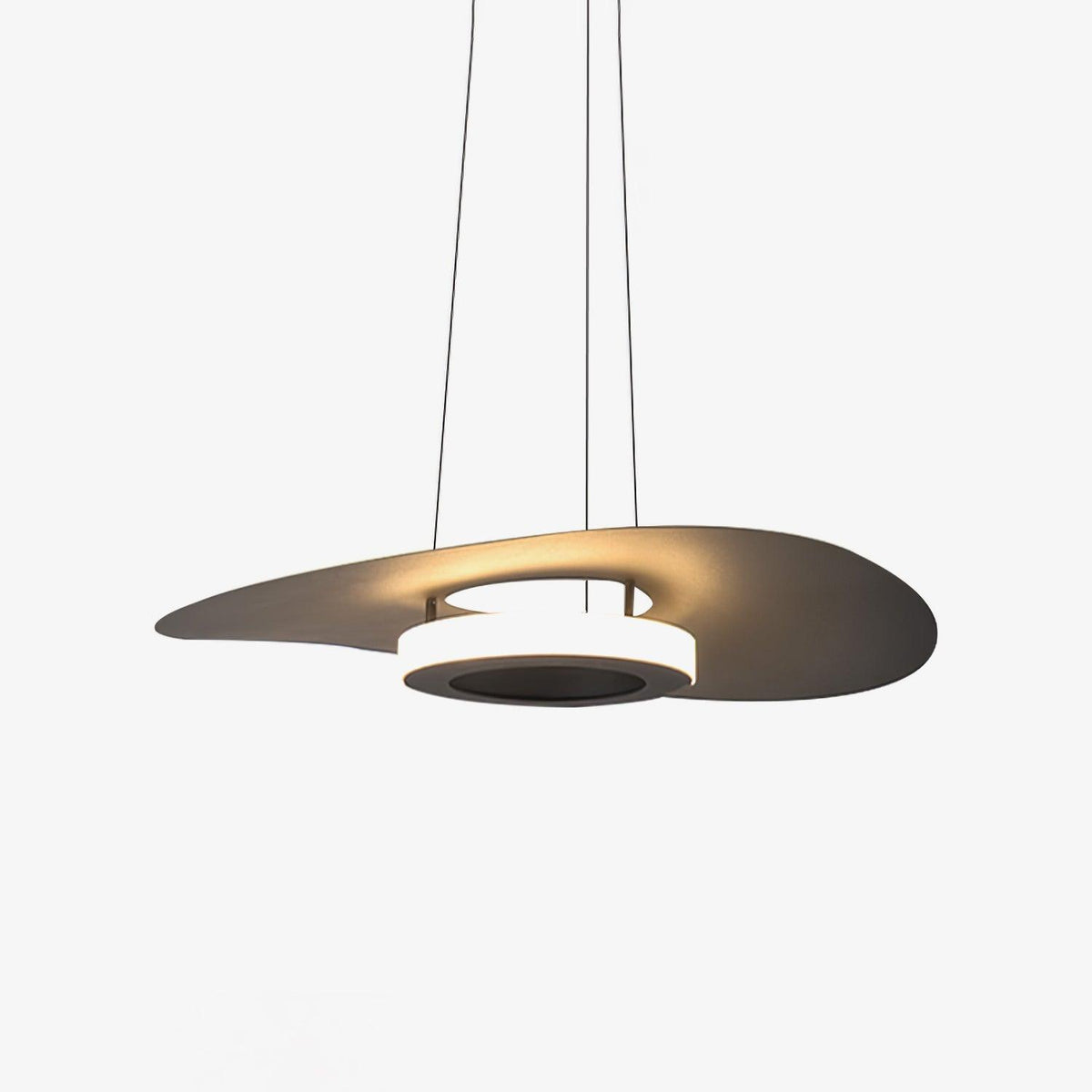 Woka lámpara colgante en aluminio minimalista con anillo UFO