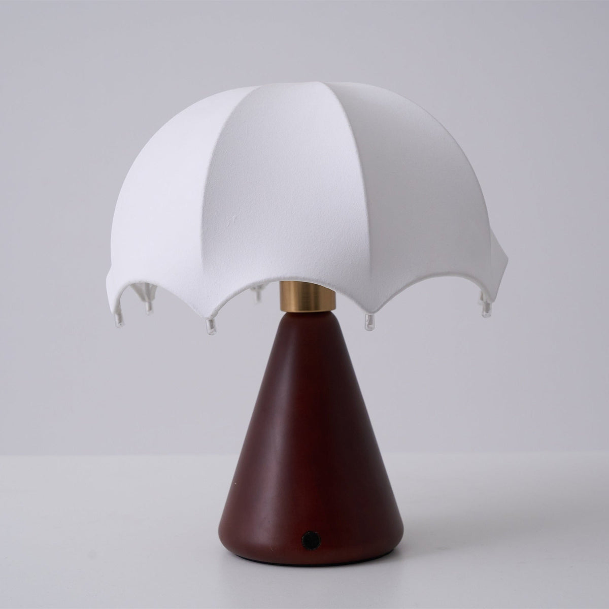 Parasol lámpara de mesa de madera de nogal