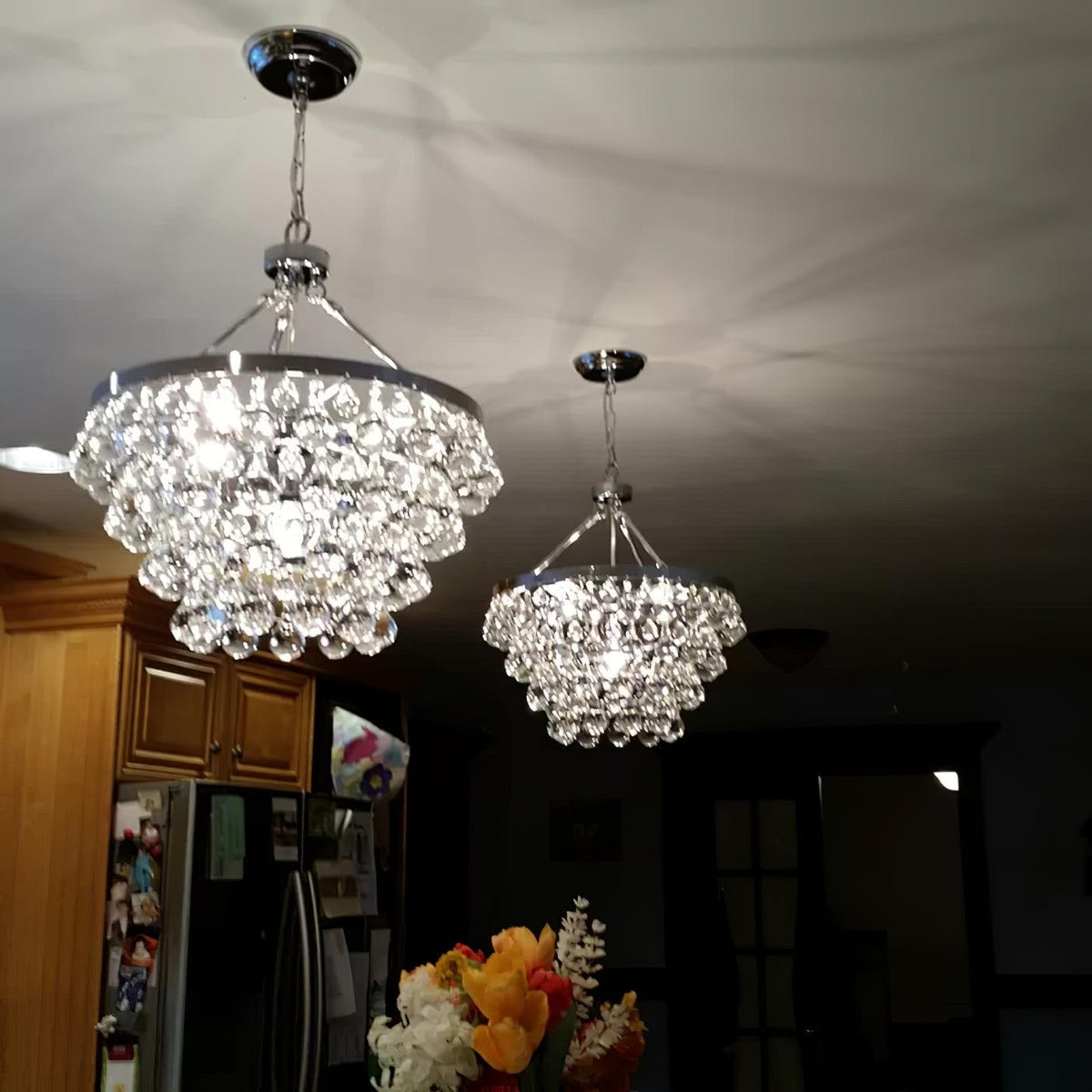 Avelis lámpara de araña postmoderna de lujo con cristal único escalonada