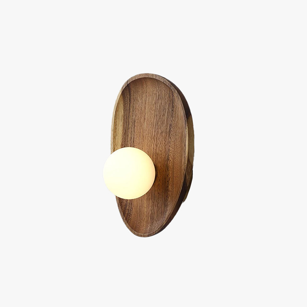 Ligno Wall Lamp Natural Wood Glass