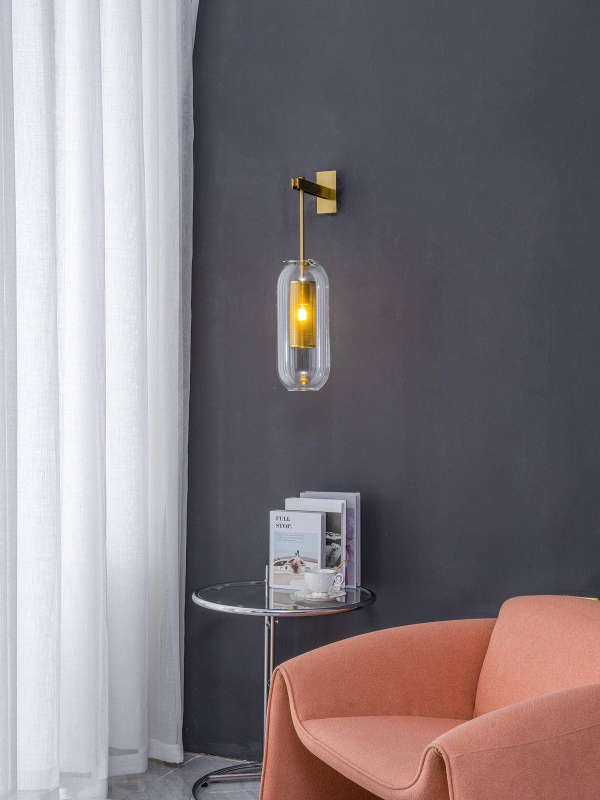 Eirinette aplique de pared Premium con vidrio nórdico