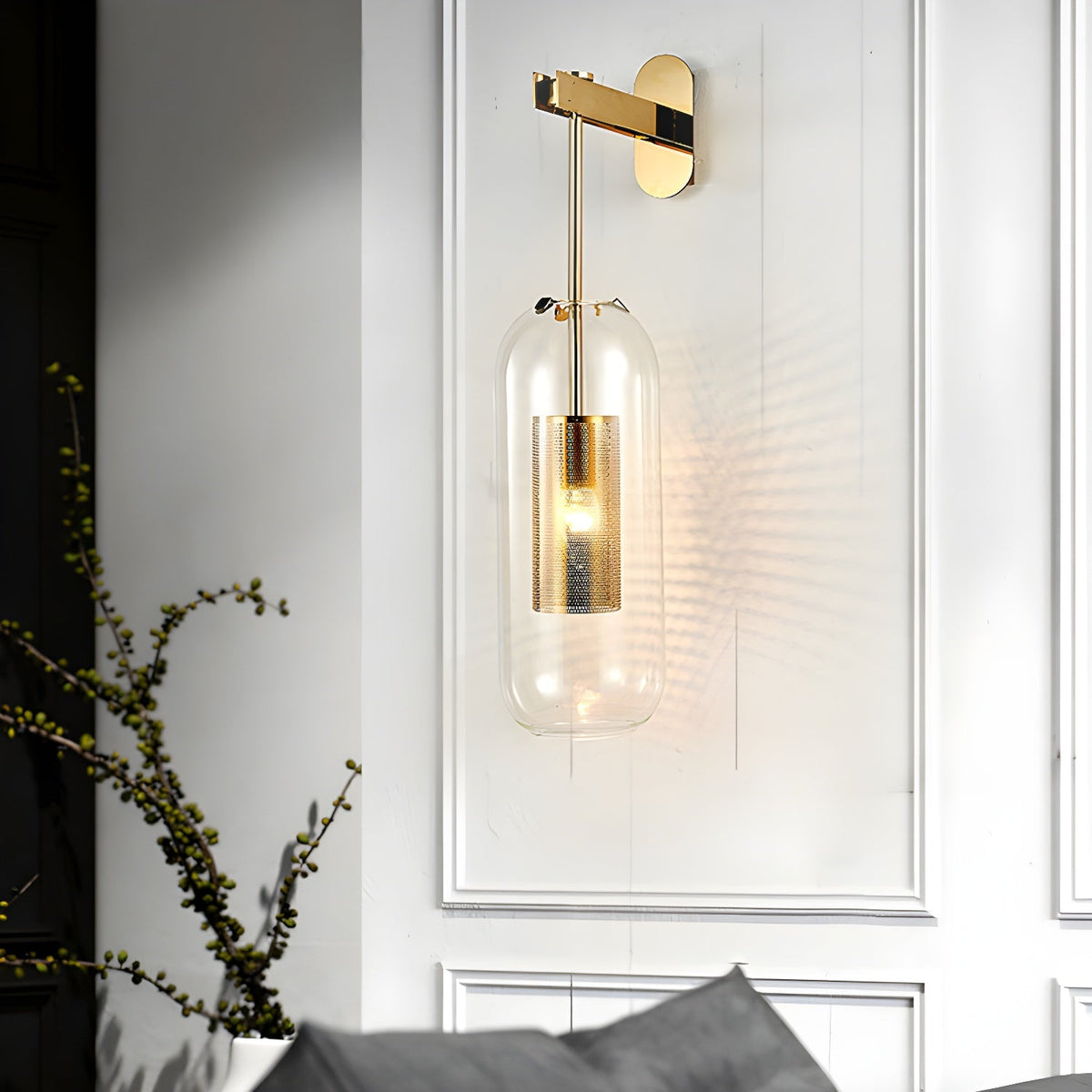 Eirinette aplique de pared Premium con vidrio nórdico