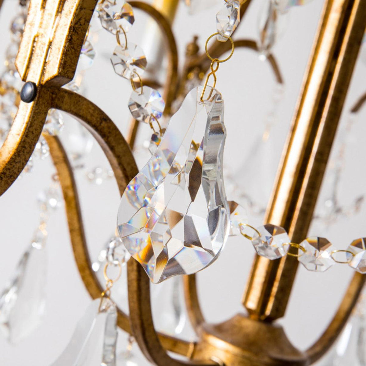 Mirok lámpara de araña de hierro con cristal estilo candelabro vintage