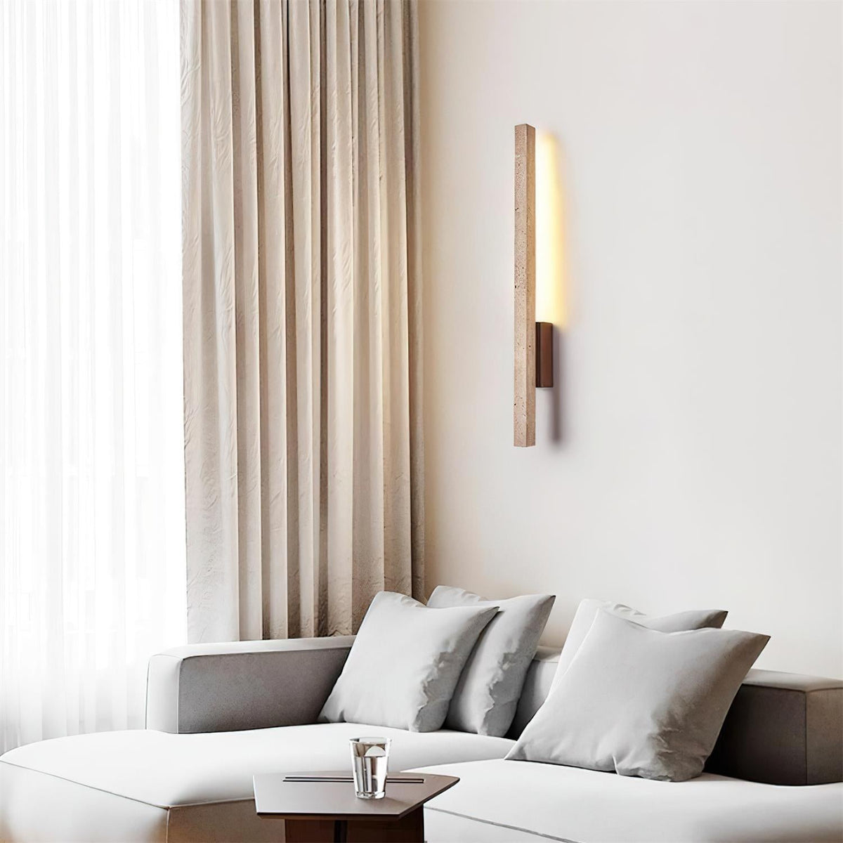 Corvella aplique de pared Slim lineal de travertino minimalista