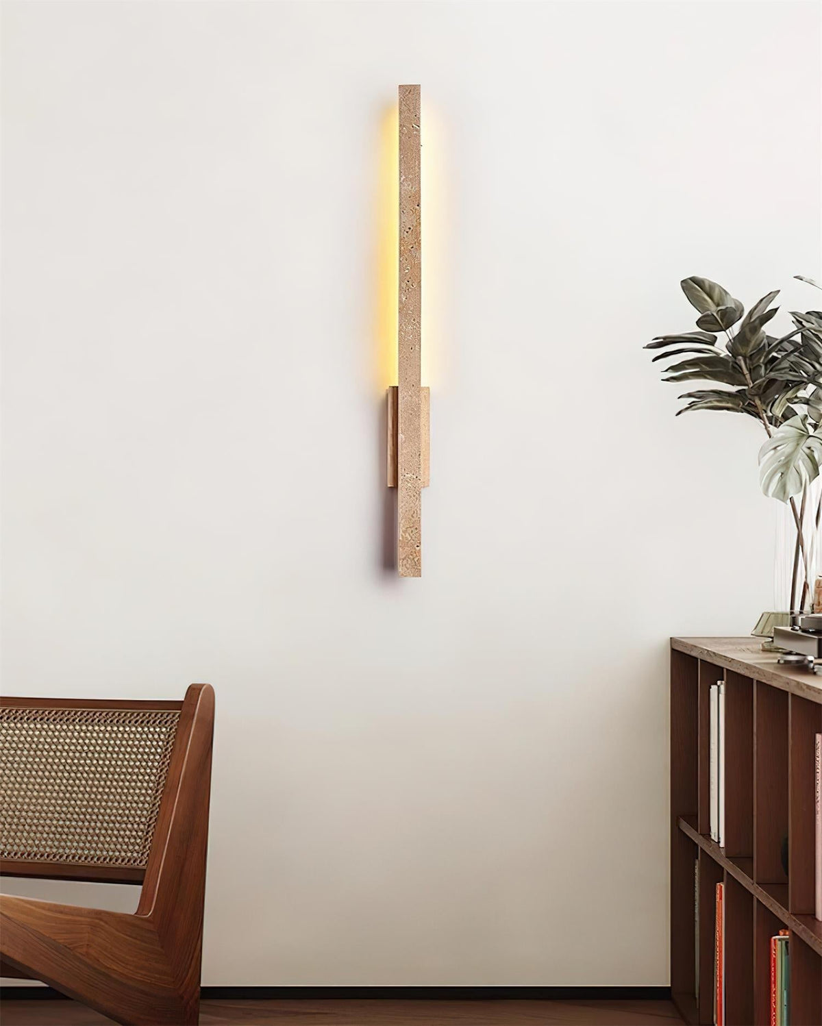 Corvella aplique de pared Slim lineal de travertino minimalista