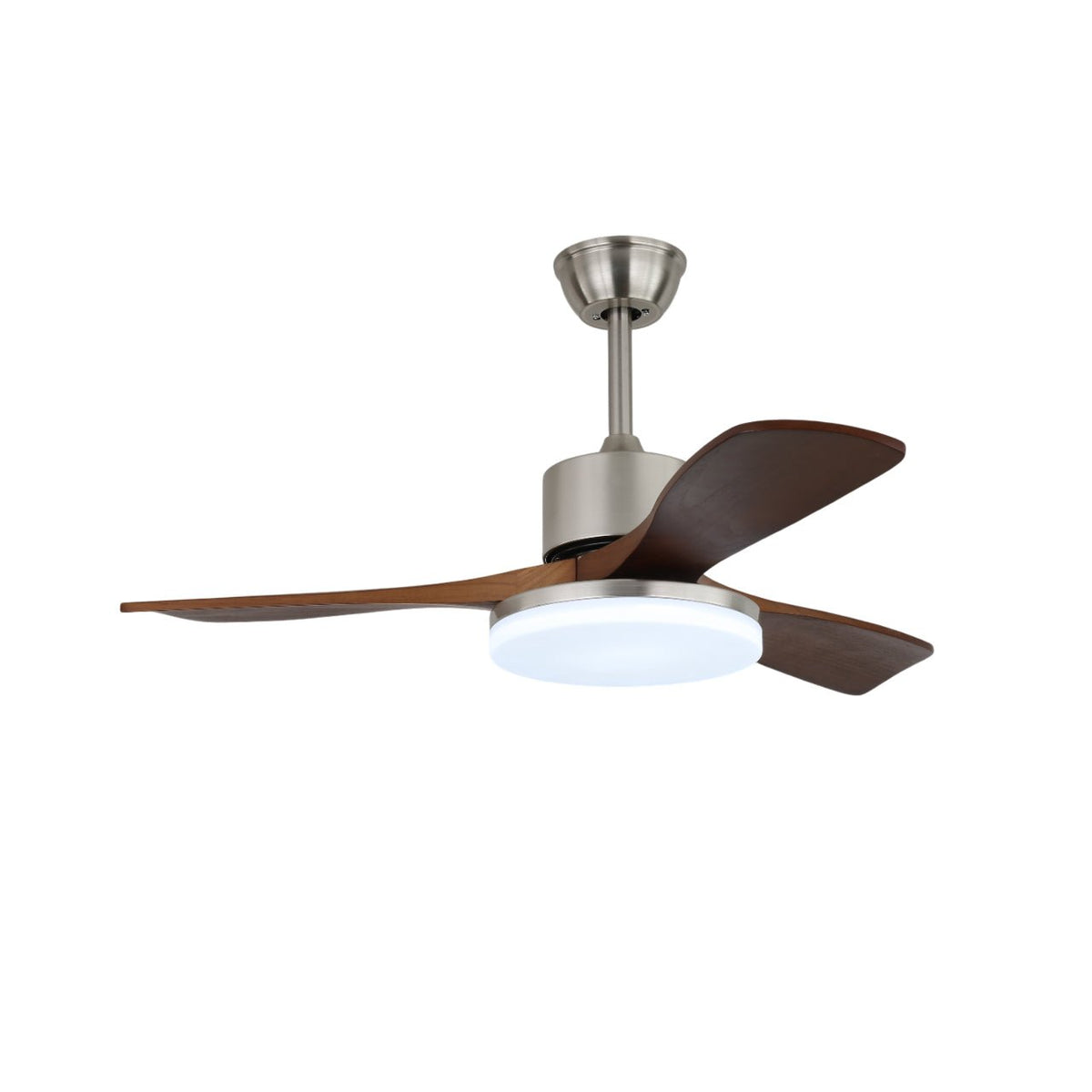 Selora ventilador de techo con luz de latón con hojas de madera
