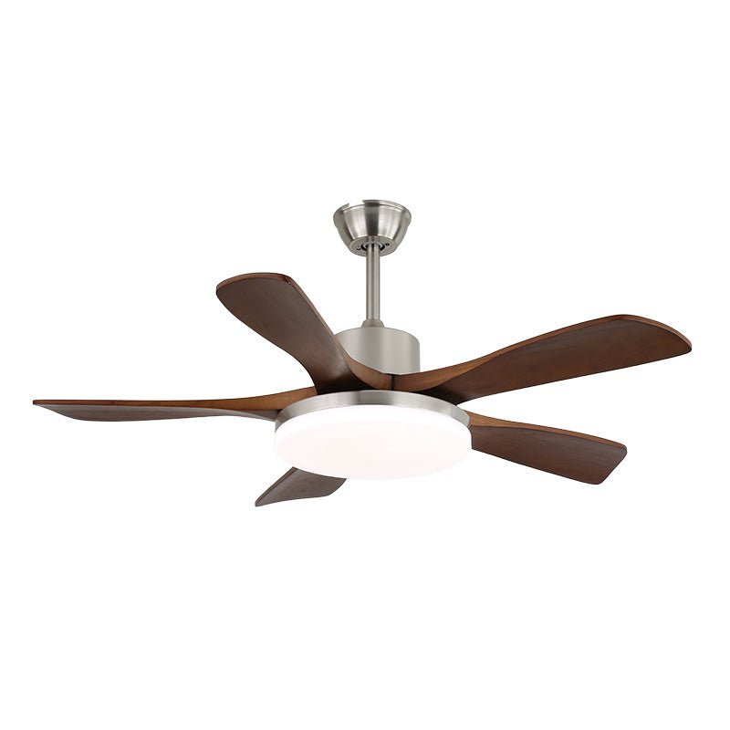 Elveora ventilador de techo con luz moderno de latón y madera