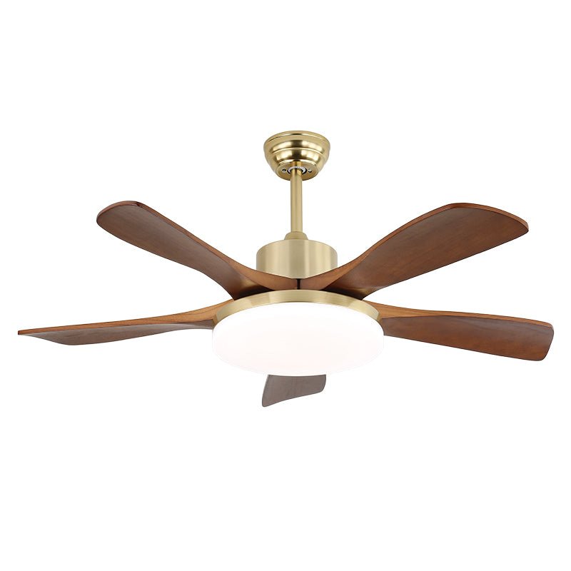 Elveora ventilador de techo con luz moderno de latón y madera