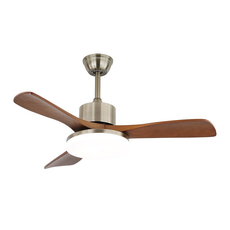 Elveora ventilador de techo con luz moderno de latón y madera