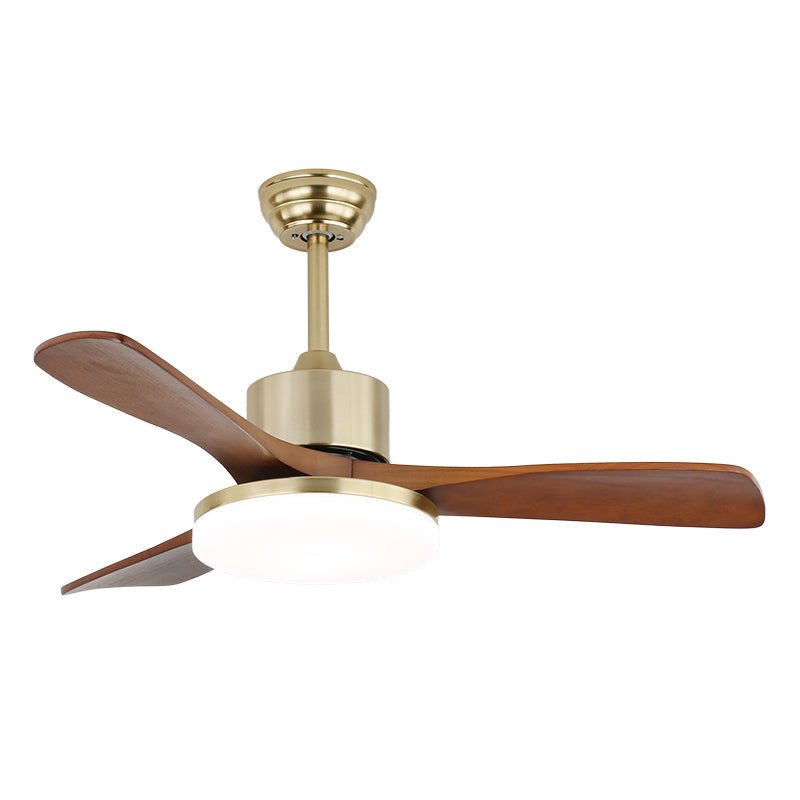 Elveora ventilador de techo con luz moderno de latón y madera