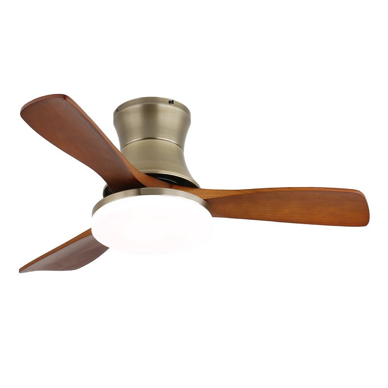 Elveora ventilador de techo con luz moderno de latón y madera