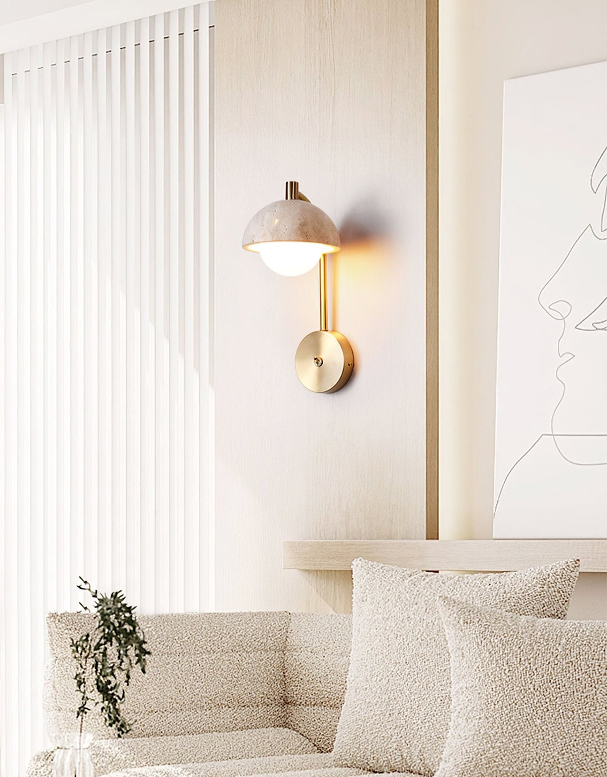 Seraaya aplique de pared en travertino