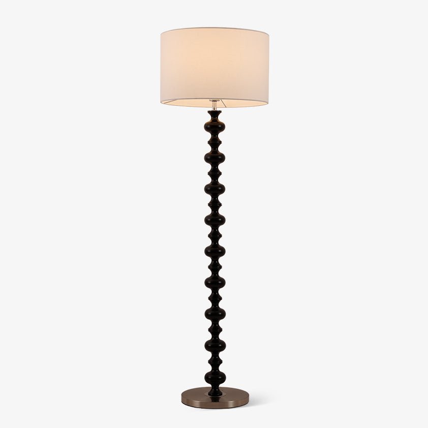 Eloisen lámpara de pie de madera y tela minimalista