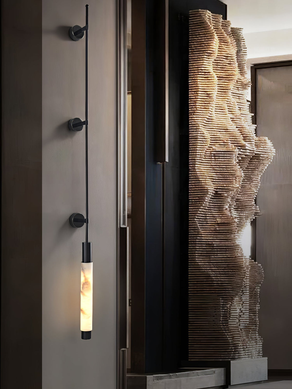 Rico aplique de pared minimalista en alabastro