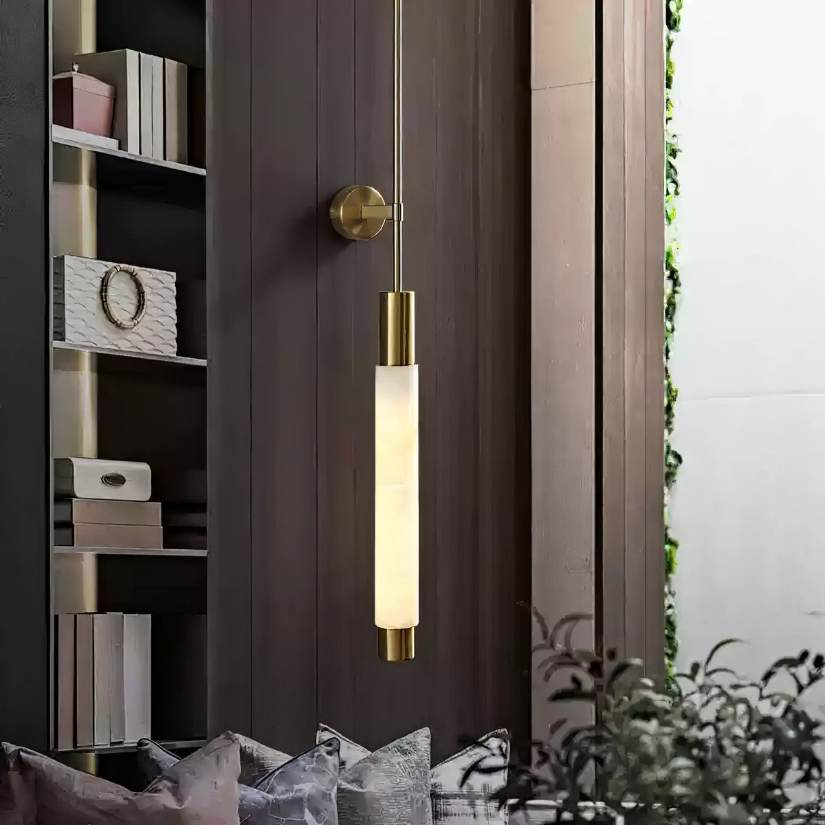Rico aplique de pared minimalista en alabastro