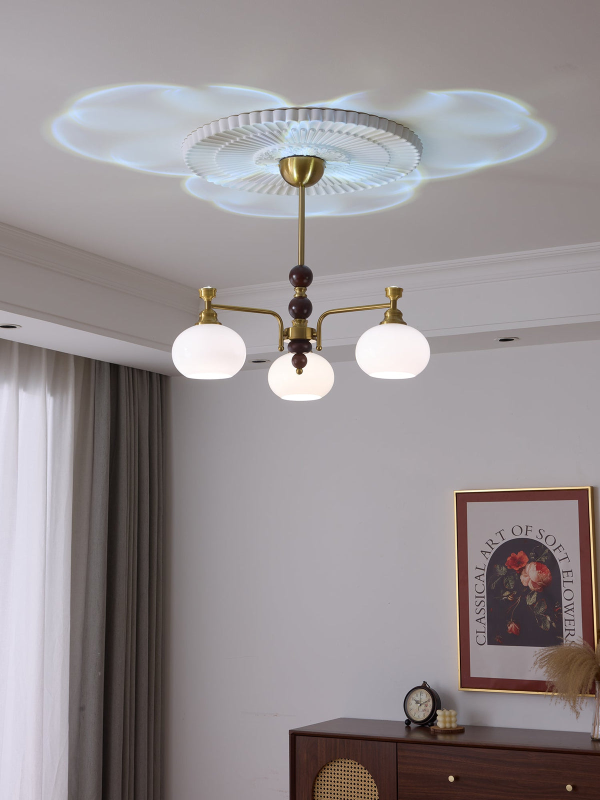 Aursolos lámpara de araña tradicional elegancia madera vidrio